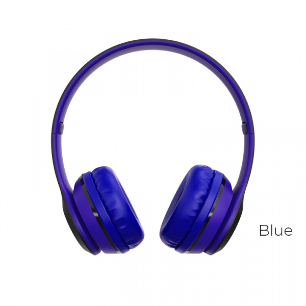 Беспроводные наушники BOROFONE BO4 Charming rhyme, Bluetooth + AUX, 200 мАч, синий, 10мВт, TF