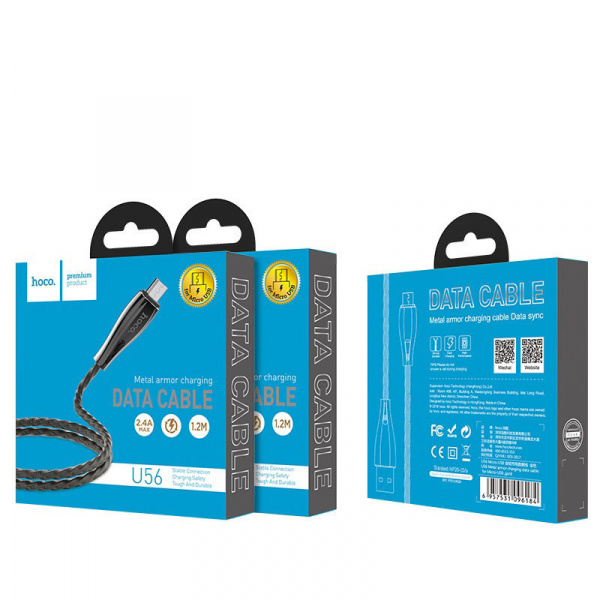 Кабель Hoco U56 Metal USB - micro USB, 1.2 м золотой