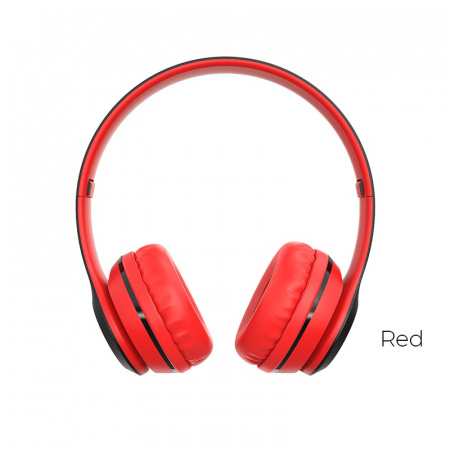 Беспроводные наушники BOROFONE BO4 Charming rhyme, Bluetooth + AUX, 200 мАч, красный, 10мВт, TF