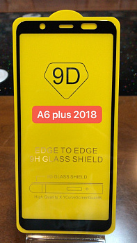 Защитное стекло Full Glue для Samsung A6 Plus 2018, черный