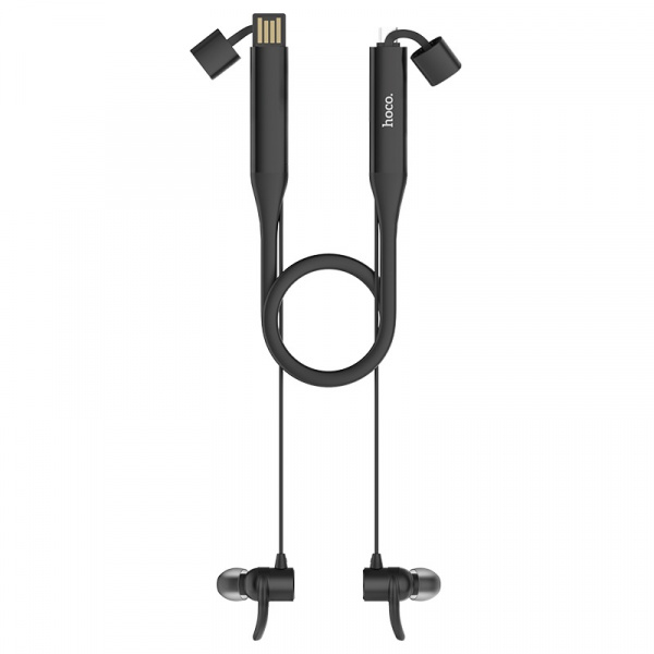 Беспроводные наушники HOCO S18 Glamor Sports, Bluetooth, 90 мАч, Черный, USB