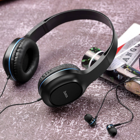 Беспроводные наушники HOCO W24, Bluetooth, синий