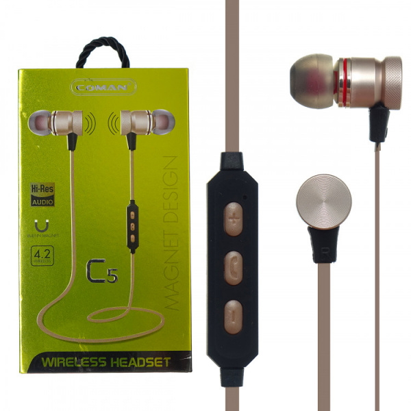 Bluetooth наушники Coman C5 Gold