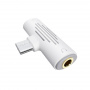 Переходник BOROFONE BV8 Type-C 2-in-1, Type-C - Jack 3.5/Type-C, 1.5А, белый