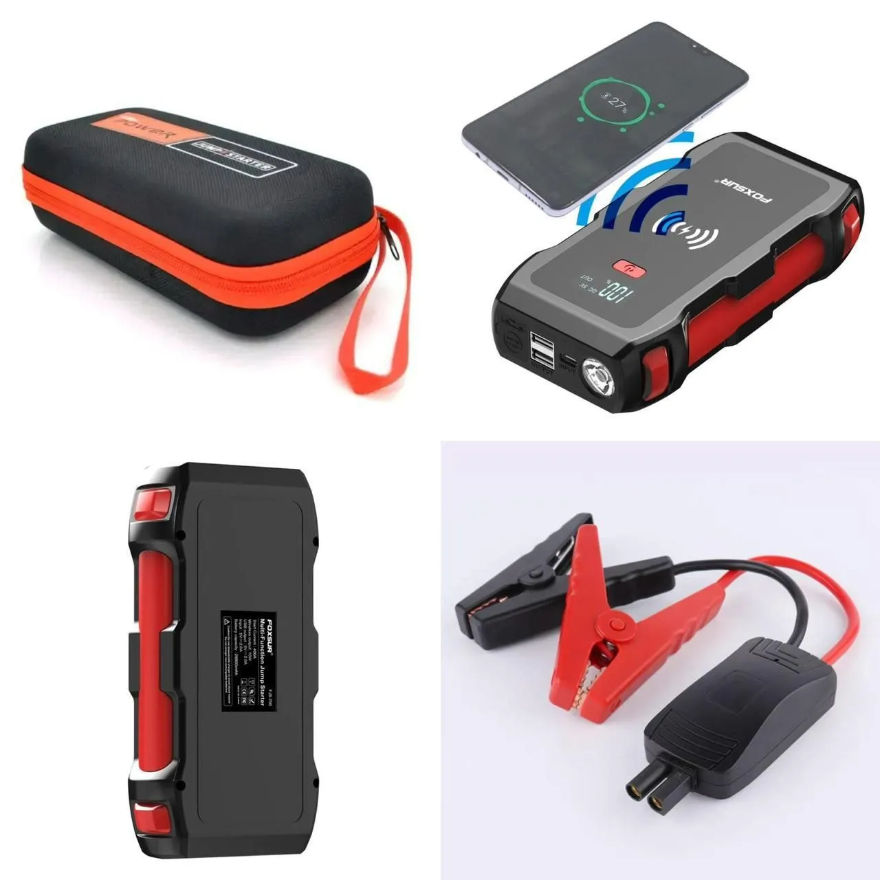 Пусковое зарядное устройство для автомобиля автостарт 26800 mAh с беспроводной зарядкой