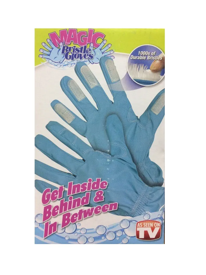 Перчатки для мытья посуды с насадками-щетками